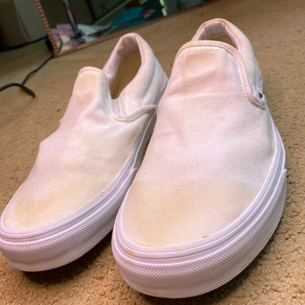 All White Slip-On Vans